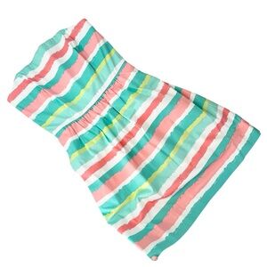 Vineyard Vines Painted Stripes Strapless Dress, Pink and Mint Green